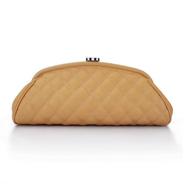 Fake Chanel Caviar Leather Mini Clutch Bags A35487 Apricot On Sale